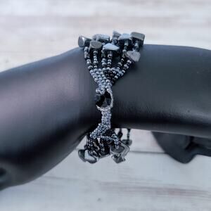 Vintage Bracelet - Multi Strand - Dark Tones/Blue - Statement